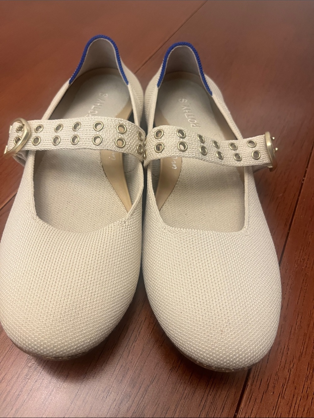 Rothy’s Mary Jane Flats with Buckle Strap cream color